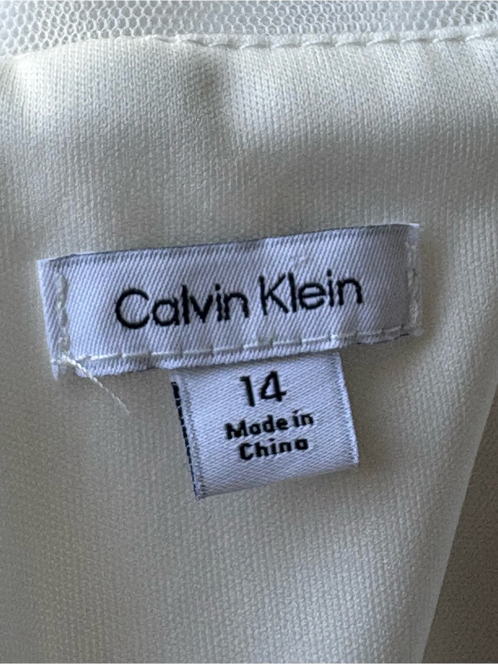Calvin Klein White Sheer-Yoke Bow A-Line Dress - Picture 6 of 7